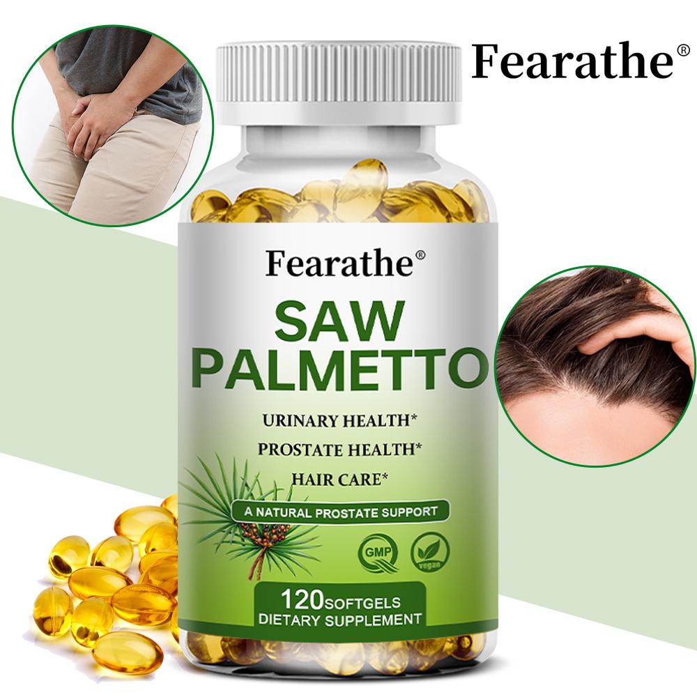Saw palmetto promotes prostate and urinary system health, 120 capsules