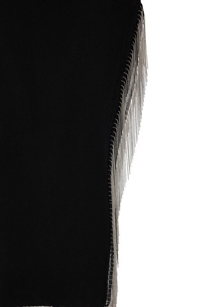 Women's Style Plus Size Asymmetrical Cut Knitwear Dress with Black Accessory Detail