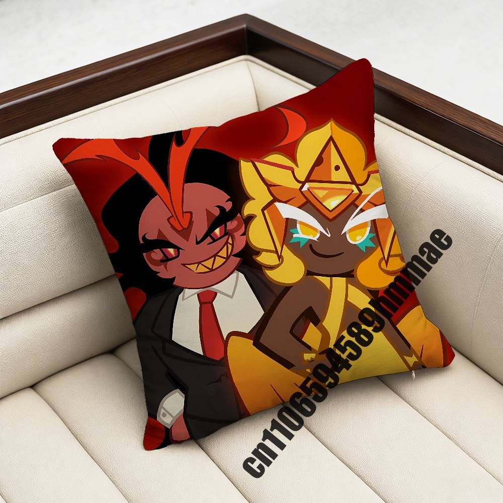 For Burning Spice CCookie Run Throw Pillow Case Sham xcm xcm Square Car Pillowcase Pad Cushion Cover