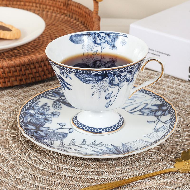 Bone China Coffee Cup and Dish Set Ceramic Afternoon Tea Cup