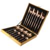 16pcs/Set Luxury Shiny Rose Gold Dinnerware Set Fork Knife Spoon Gold Cutlery Set 304 Stainless Steel Flatware Set With Gift Box