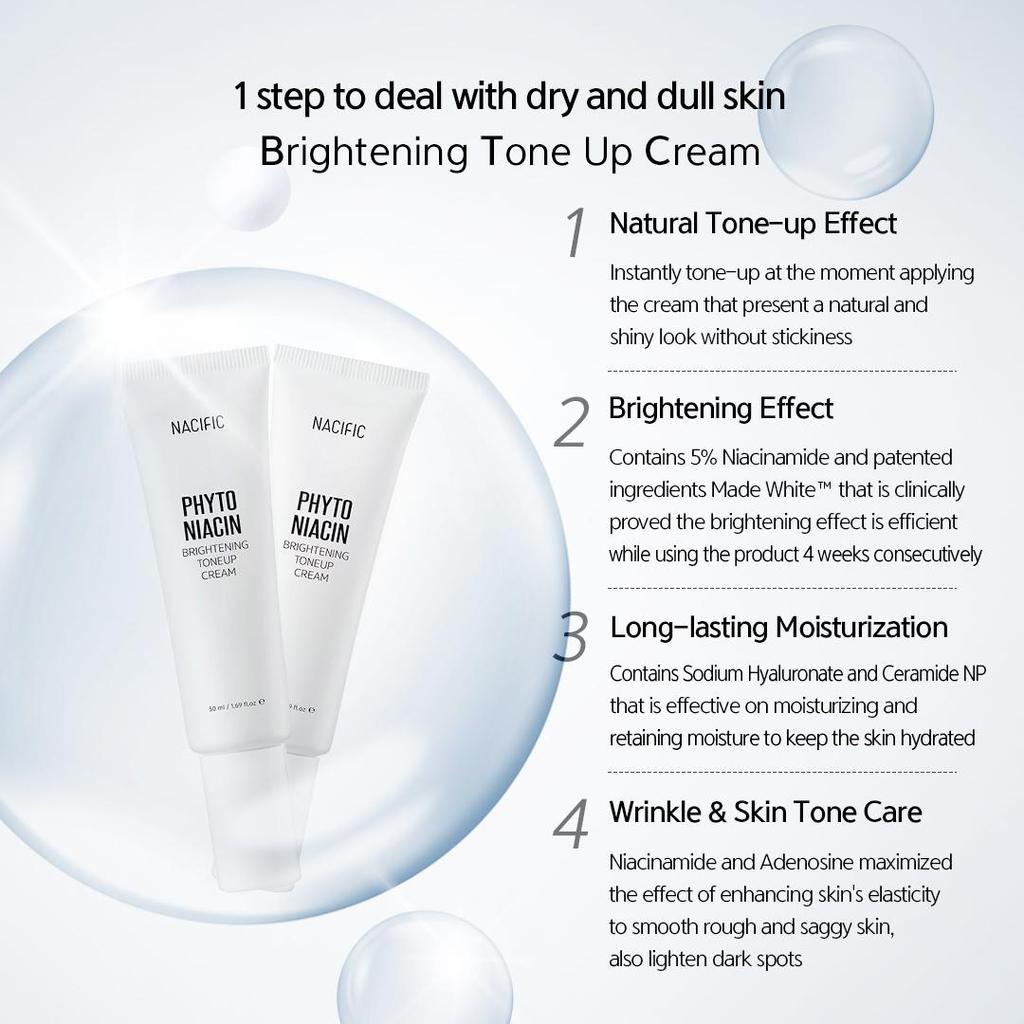 [NACIFIC]Phyto Niacin Whitening Tone-up Cream 50ml, 1+1
