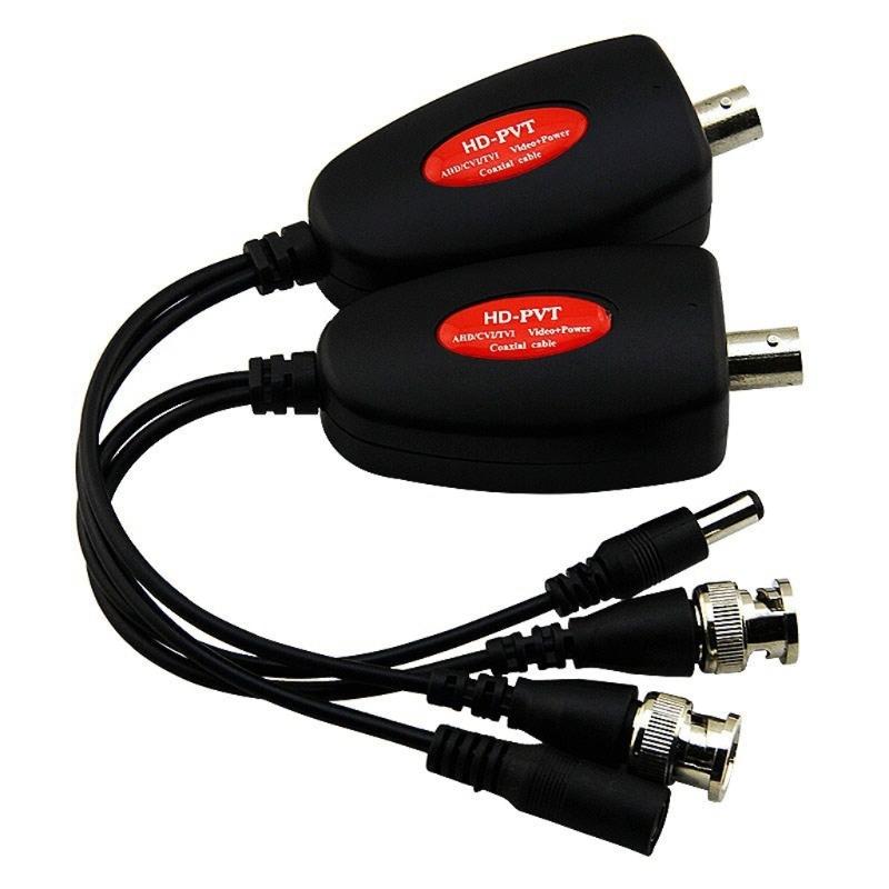 1-канальная система питания по коаксиальному кабелю для камер видеонаблюдения AHD/CVI, блок питания, коаксиальные видеопередатчики, до 400 м