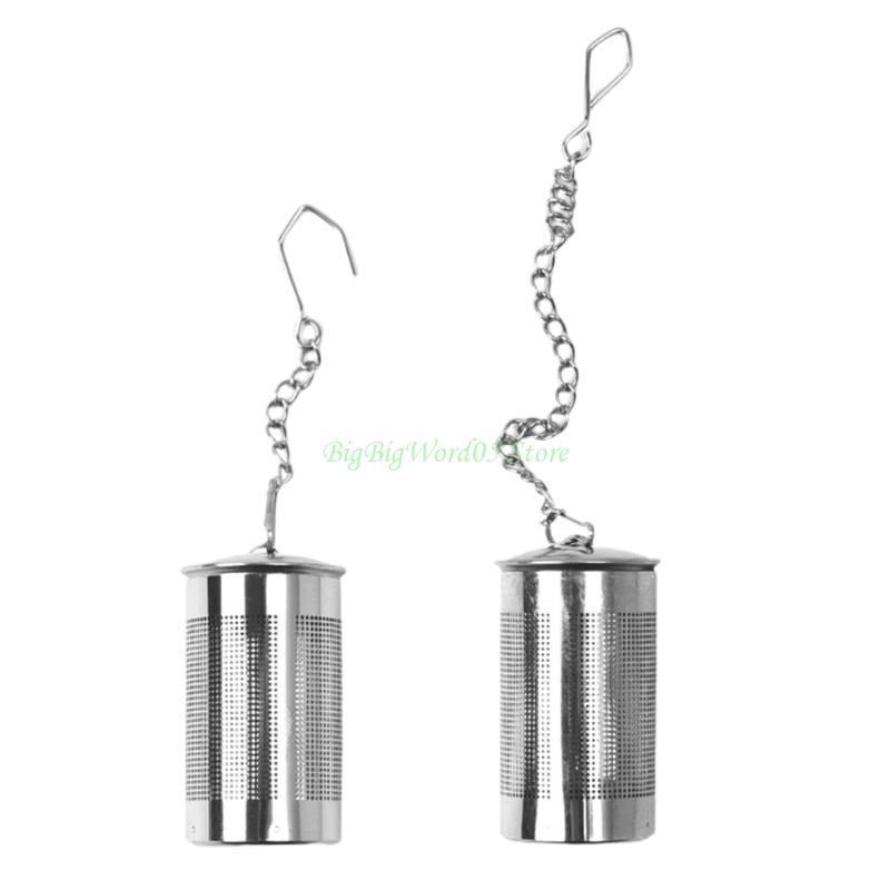 24TE Tea Infuser Strainer Stainless Steel Cylindrical Loose Spice Filter Tool