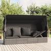 VidaXL Outdoor Daybed with Canopy and Cushions Grey Wicker 319568