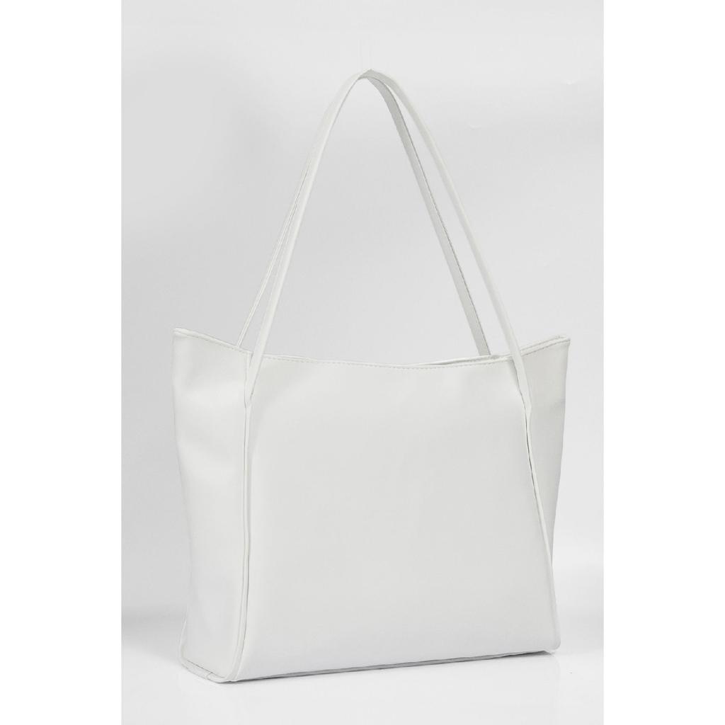 Women's Black Zipper Shopper Bag