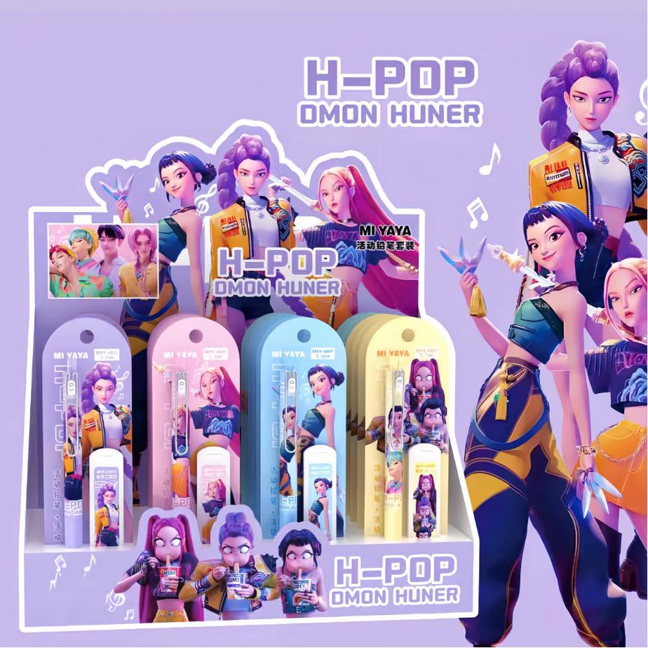 Новый набор механических карандашей K-POP Охотники на демонов со стержнями 0,5 мм, Мультяшные ручки для письма, Школьные принадлежности, Подарок для детей и фанатов