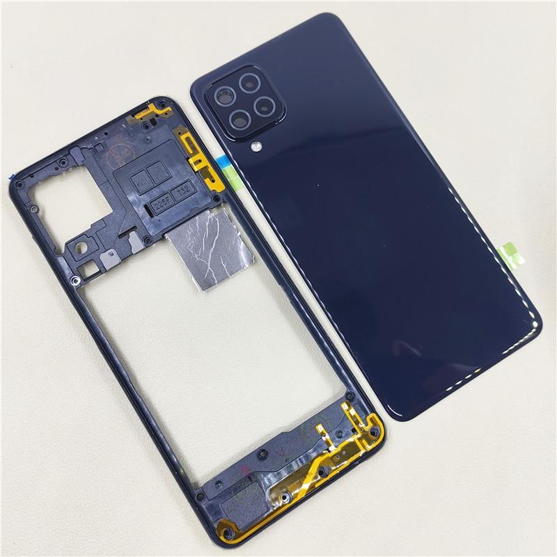 Полный корпус для Samsung Galaxy A22 4G A225 Средняя рамка + Задняя крышка аккумулятора Задняя часть С линзой камеры Запасные части для ремонта