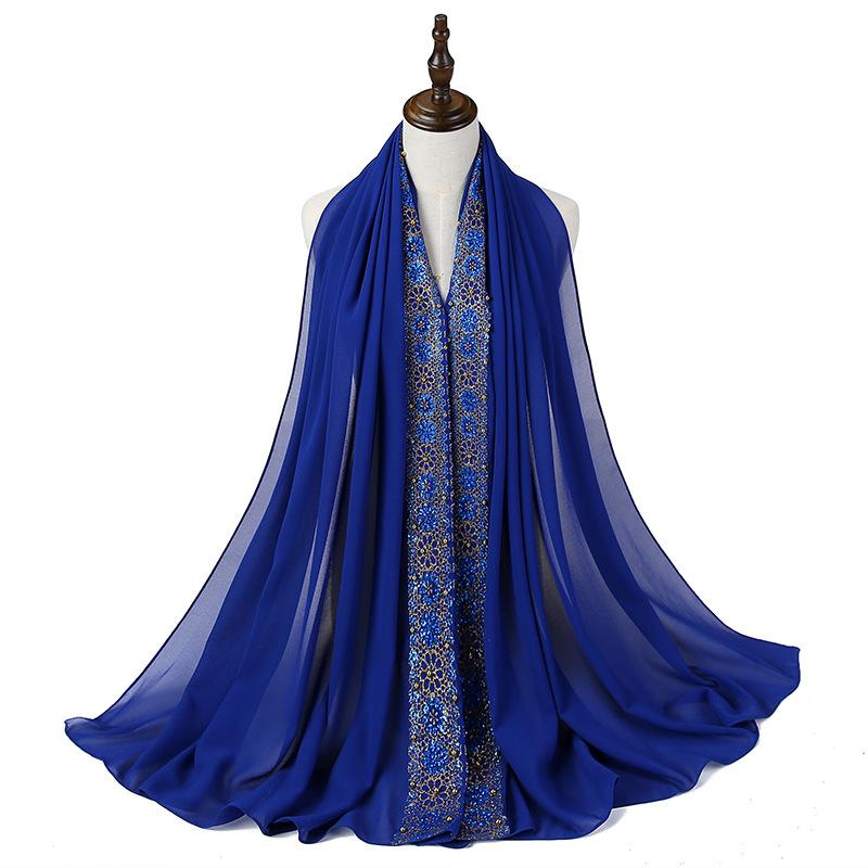 Женский Мусульманский Кружевной Пузырчатый Шифоновый Хиджаб Платок Foulard Femme Musulman Исламские Платки на Голову Арабские Головные Уборы