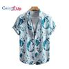 Мужская рубашка с коротким рукавом для мужчин с принтом листьев и гавайскими каникулами, лето 2025 г., новое поступление