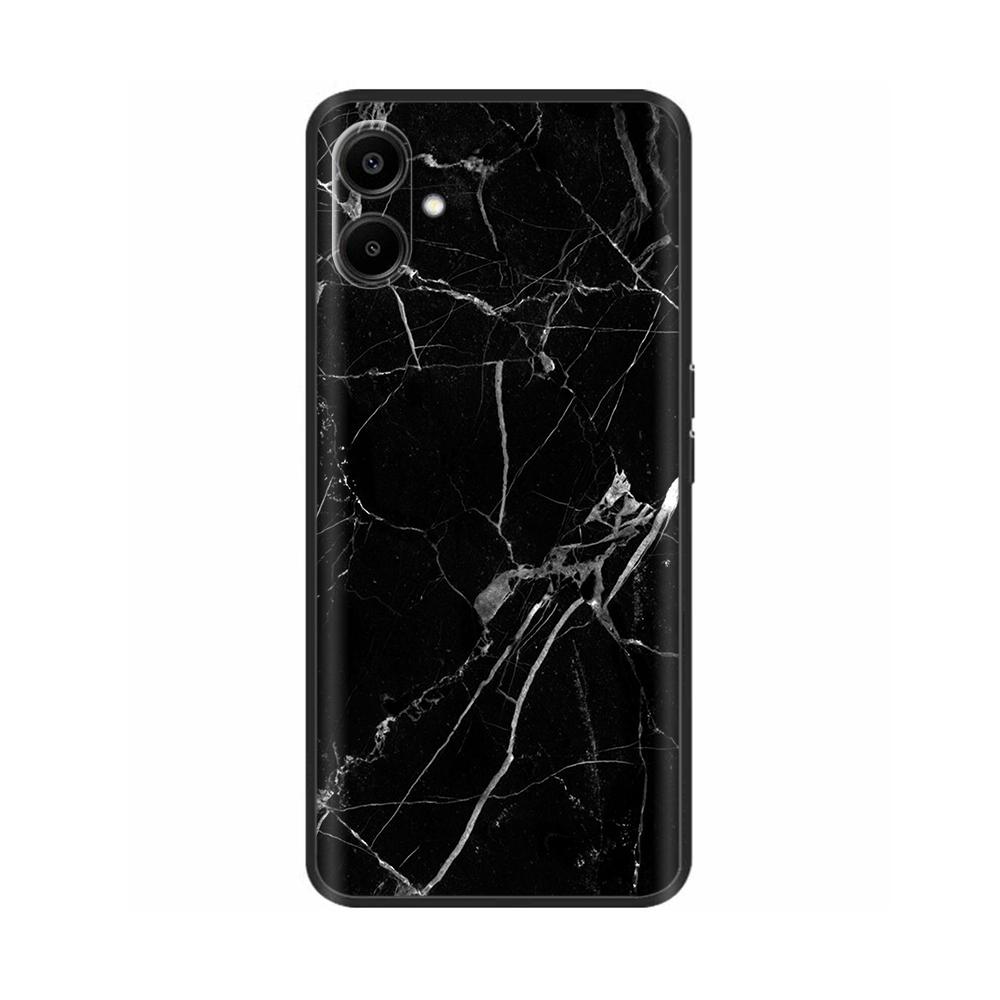 Для Samsung Galaxy A06 Задняя крышка Мягкая Черная с принтом Силиконовый бампер Чехол для телефона для Samsung Galaxy A06 A05 A04 Чехлы Fundas Coque