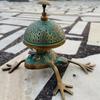 Antique Brass Frog Design Desk Bell - An Ornate Table Bell for Office Reception and More.