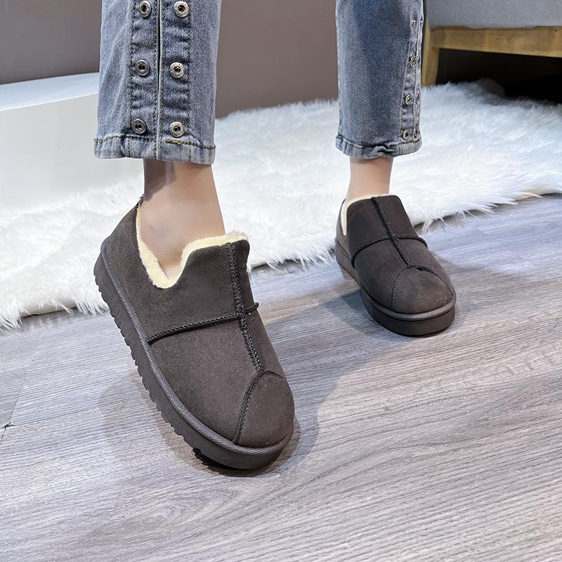 Модные AJGS 2024 Зимние ботинки Женские короткие утепленные хлопковые ботинки Нескользящие Зимняя новая обувь Студенческая женская обувь Черные ботинки