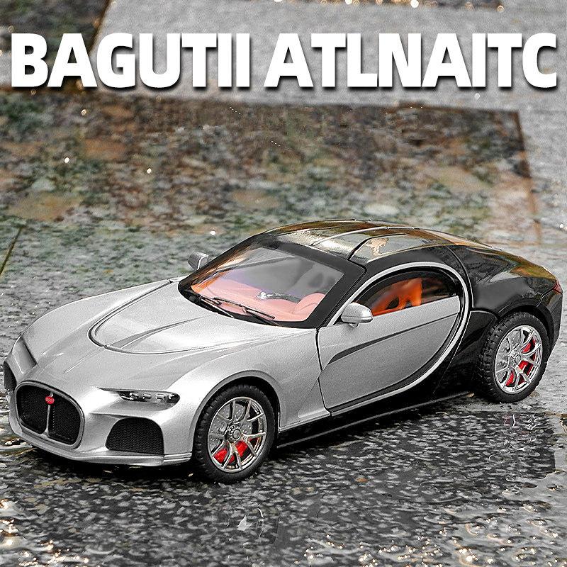 1/24 масштаб Bugatti Atlantic сплав спортивная модель автомобиля литые металлические игрушечные гоночные машины имитация звука свет коллекционные детские подарки