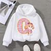 PAW Patrol Child white Long- Sleeve Hoodie Girls Skye Polyester Tops Cartoon 26 Letter Printed Pullover Children Birthday Gifts