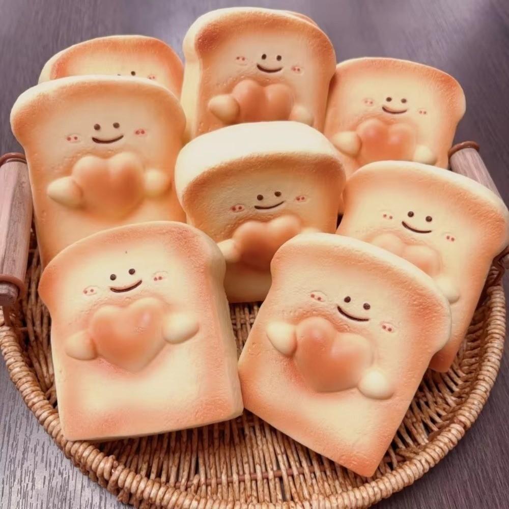 Super Wet Texture Stress Relief Toy Love Toast Design Slow Rebound Toy Fidget Toy For Adult