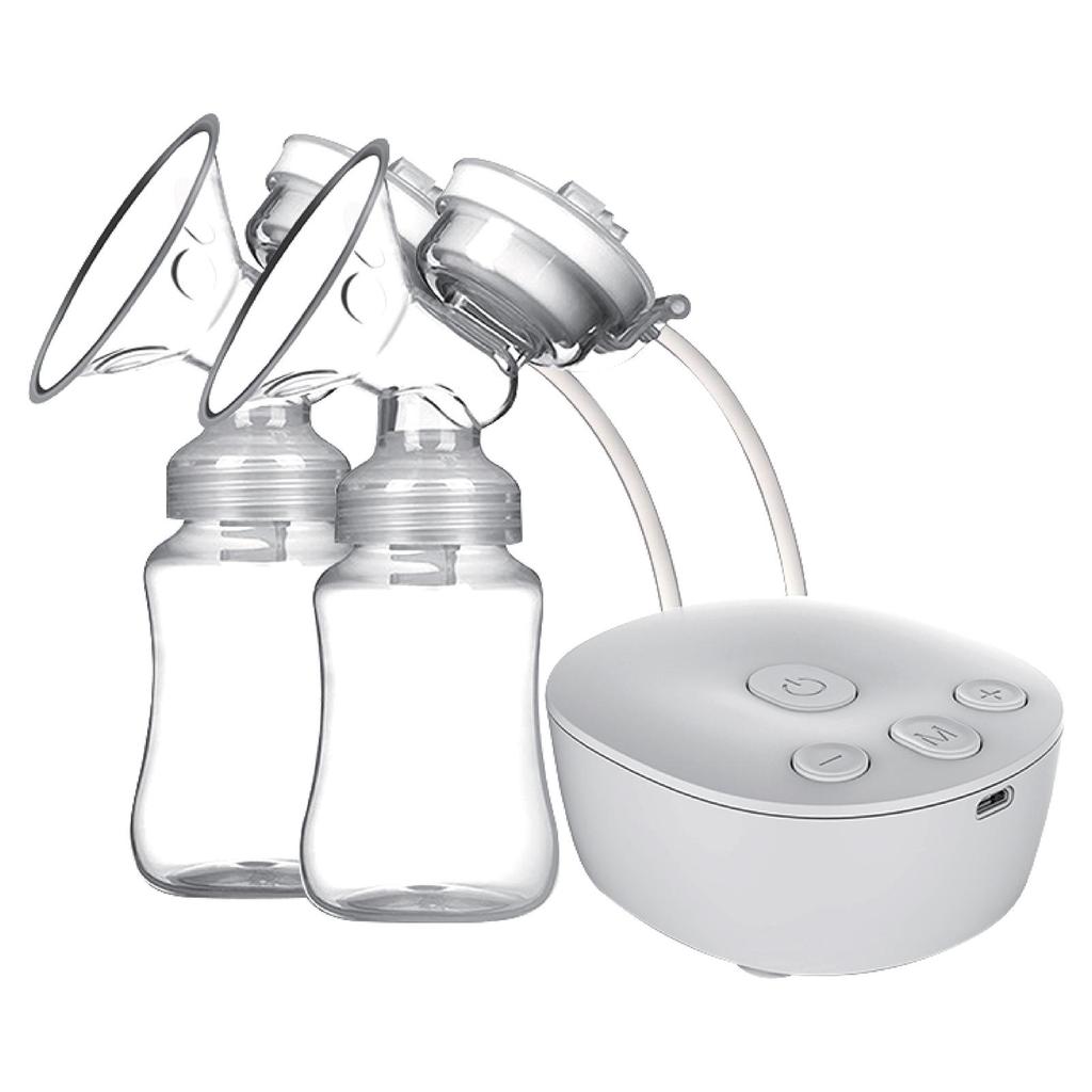 Electric Double Breast Pump Kit with 2 Milk Bottles USB Powerful Breast Massager Powerful Breast Pumps