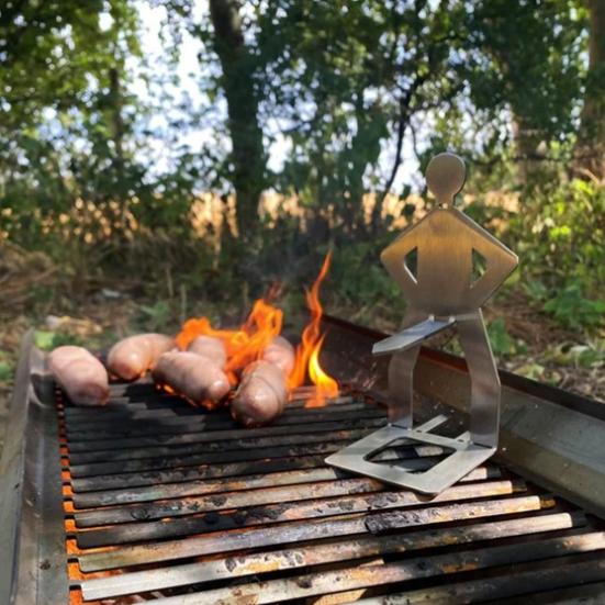 1/2 шт. Барбекю из нержавеющей стали Подставка-держатель для сосисок Многоразовая Забавная металлическая вилка