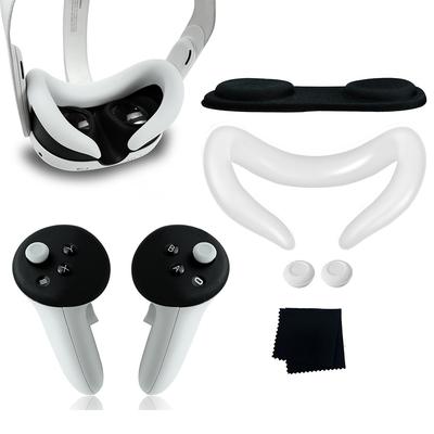 5-в-1 Силиконовая маска для лица VR, Защитная крышка для линз, Влагоотводящая подушка для лица, Колпачок для джойстика, Ткань для очков для VR-гарнитуры Meta Quest 3