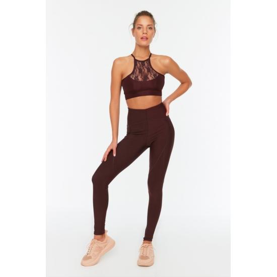 Sports Clothing Stitch Detail Gatherer Full Length Sports Tights