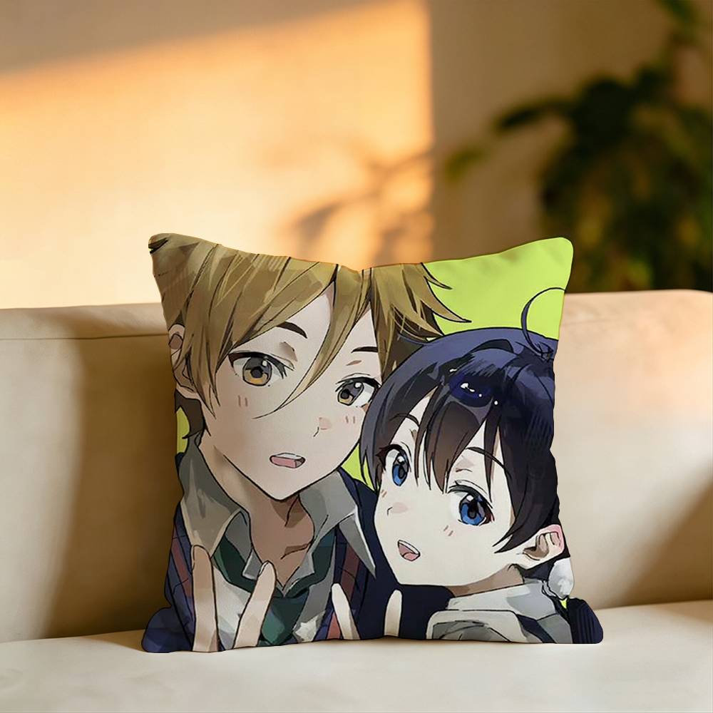 Hot Anime TTamako Market Pillow Case Square DoubleSided Sofa Cushion Cover Bedroom Bedside Pillow