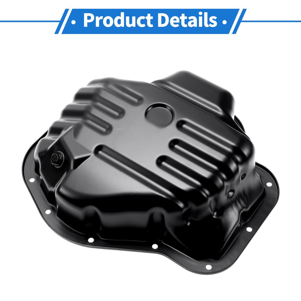 UXCELL No.1210128060 Engine Oil Pan Oil Pan Sump Transmission Oil Pan for Toyota Solara 2006-2008 Iron Black