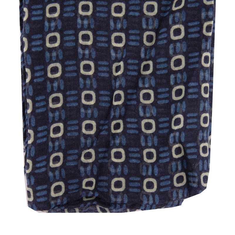 Men's Blue Printed Cotton Scarf 60x180 Cm BILL TORNADE