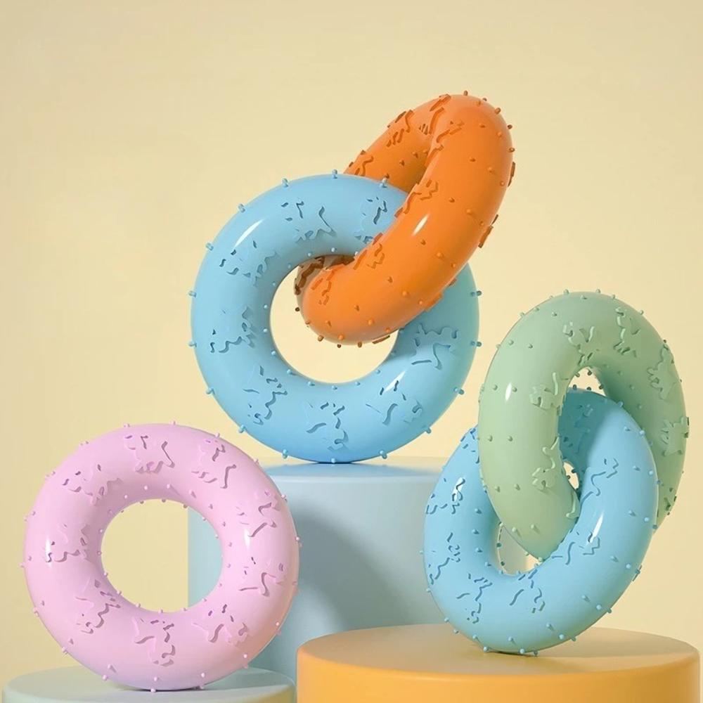 Игрушки для жевания для собак для чистки зубов Розовая мягкая резиновая кость Забавный мяч Интерактивный бублик Лакомство для маленьких и средних собак Подарки для питомцев