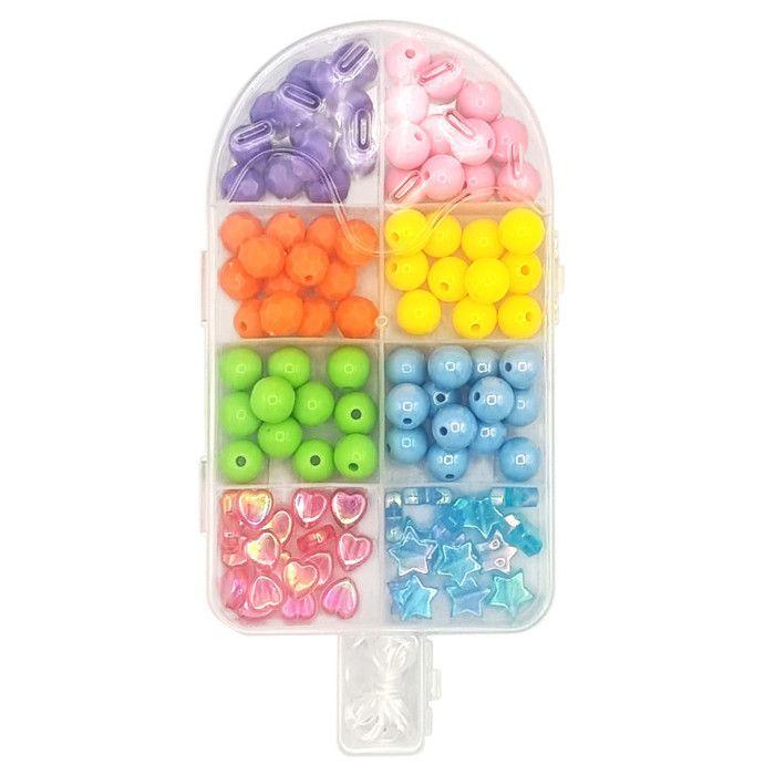 Perles - Assortiments couleurs et formes - Acrylique - Fil inclus - 40g - Bijoux