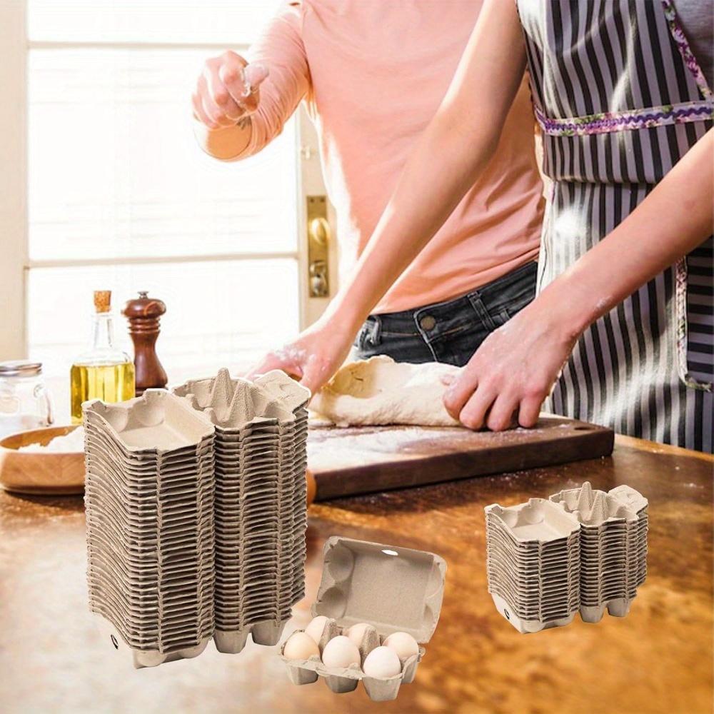 40pcs Egg Cartons Bulk, 2x3 Style Reusable Empty Natural Paper Pulp Egg Cartons, Sturdy Design Egg Holder Containers