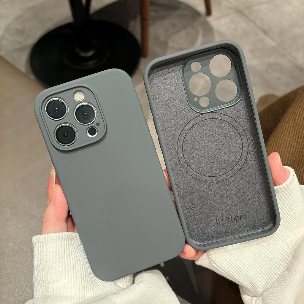 Оригинальный жидкий силикон для чехла Magsafe для iPhone 17 16 15 14 12 13 17 Pro Max Air Магнитная беспроводная зарядка Мягкое покрытие под кожу