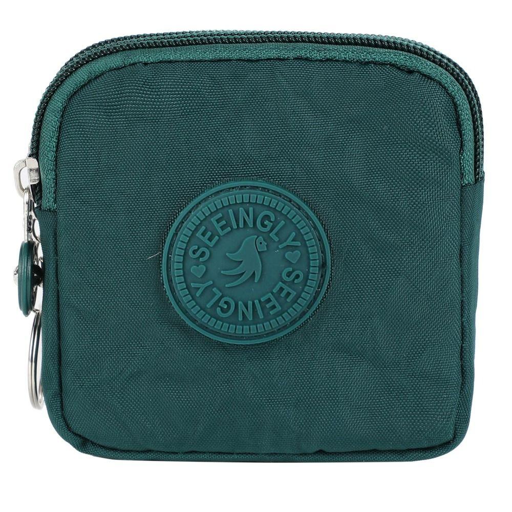 Portable Waterproof Coin Purse with Key Ring Wear-resistant Credit Card Holoder Solid Color Handbags