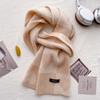 Pure Wool Small Scarf Women's Winter Thickened Love Knitted Plaid Warm Girl Style Scarf Birthday Gift
