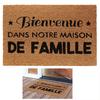[Q8139] - Brown 'Messages' Straw Doormat (Welcome To Our Family Home) - 60x40 Cm