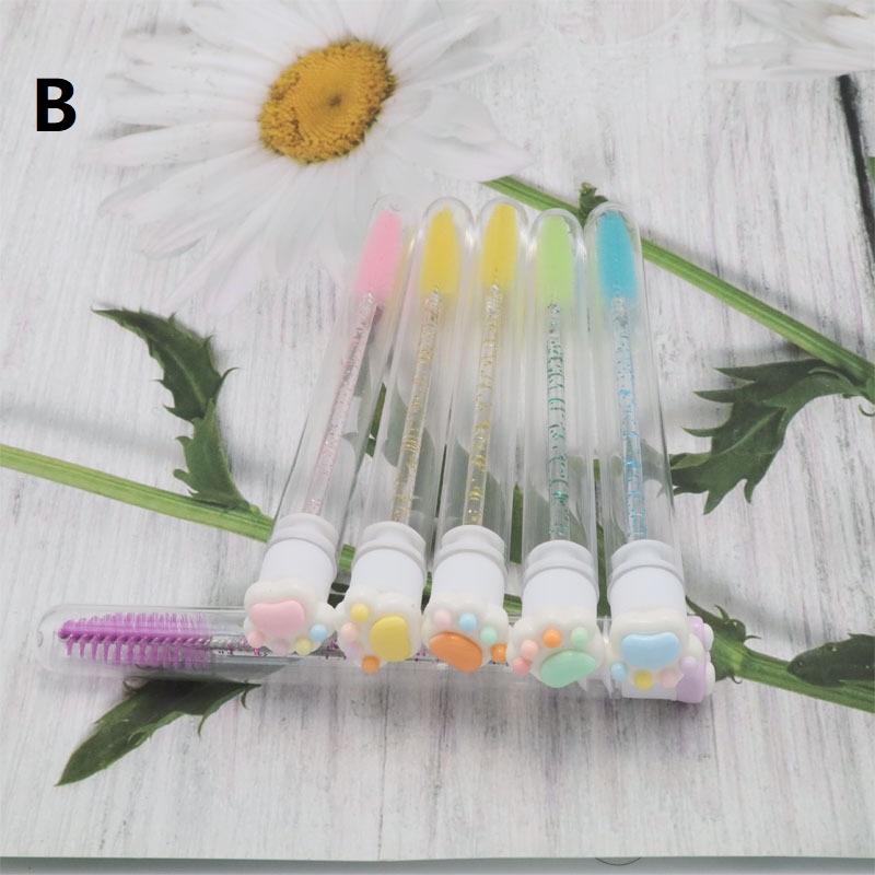 Мультяшный кошачий коготок, туба для кисточки для ресниц, одноразовые палочки для туши, многоразовые щеточки-спули для ресниц, пыленепроницаемые тубы для хранения и очистки