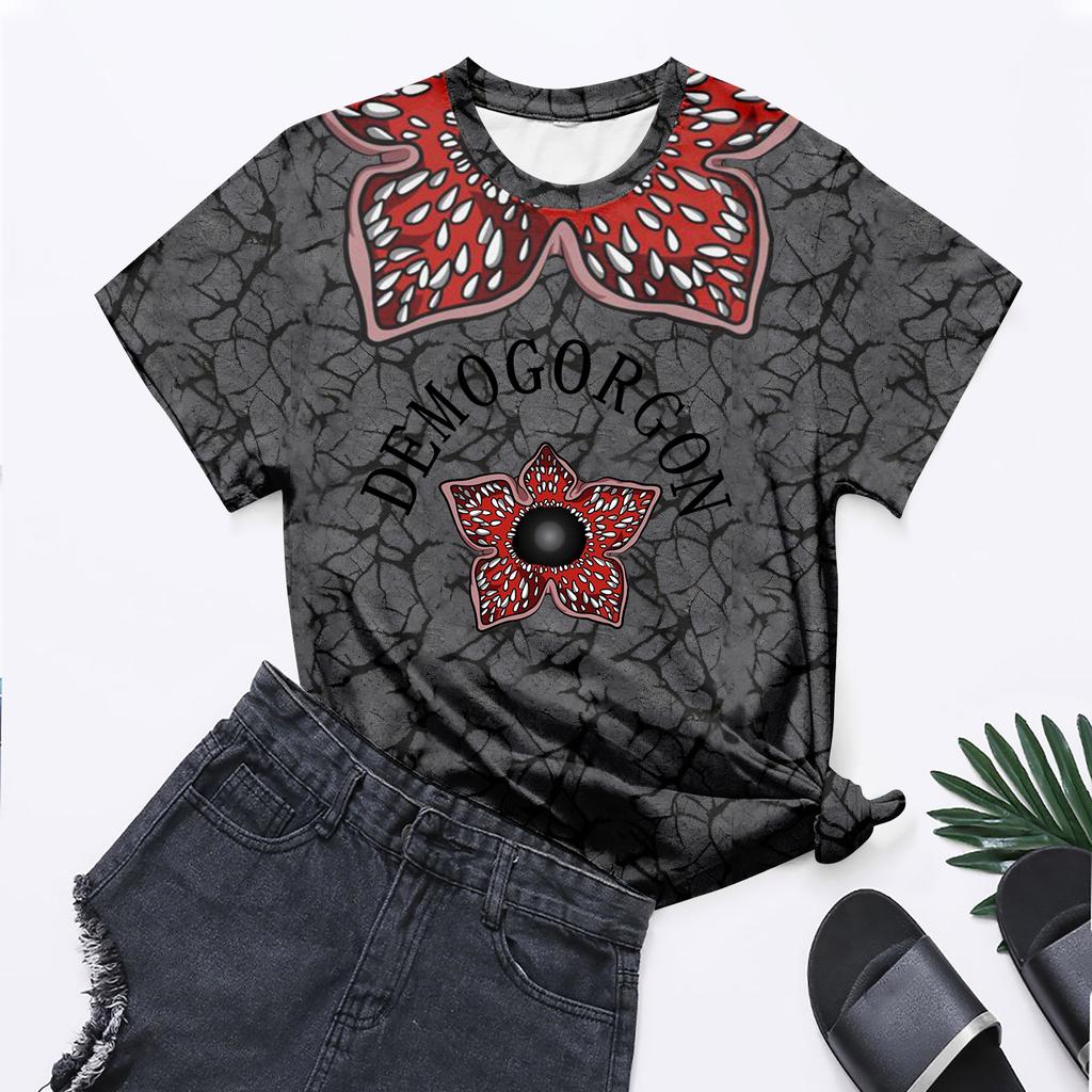 Модные топы с круглым вырезом, рукавами реглан и коротким рукавом, рабочая одежда с принтом, женские летние топы