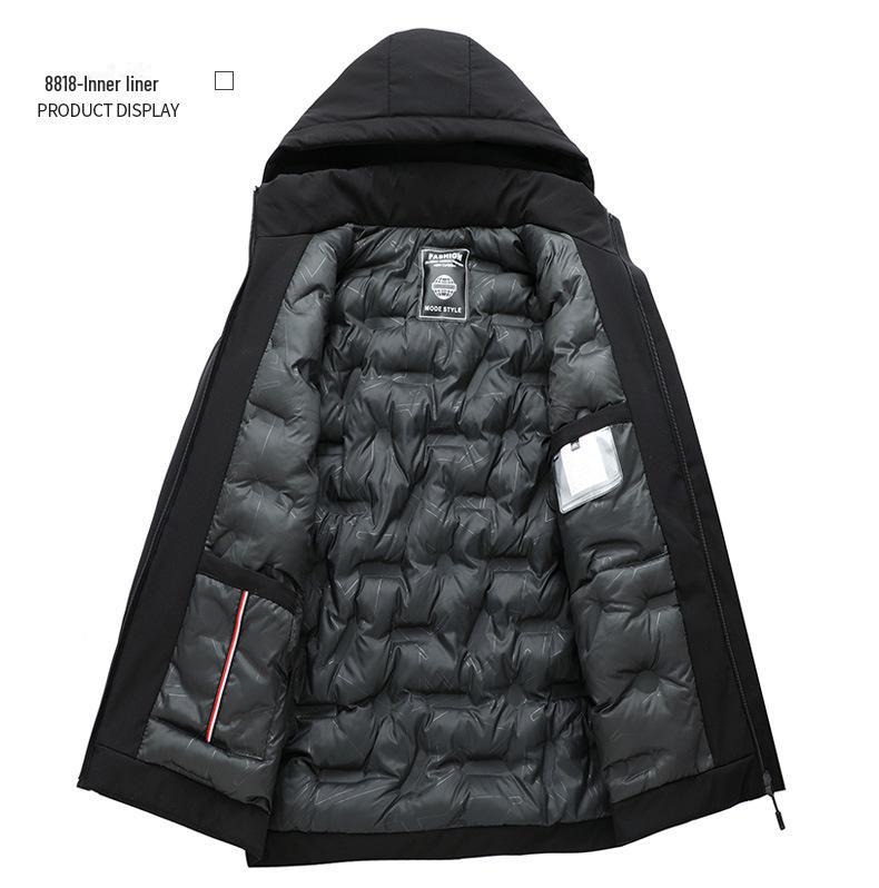 Men's Padded Winter Down Jacket - Business Casual, Warm & Cold-Proof Dad's Coat