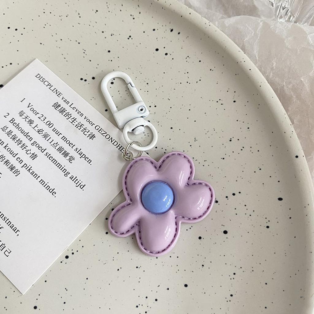 Cute Color Flower Pendant Keychains Bag Earphone Case Pendant Diy Accessories Car Key Ring Candy Color Key Chains Decor Jewelry