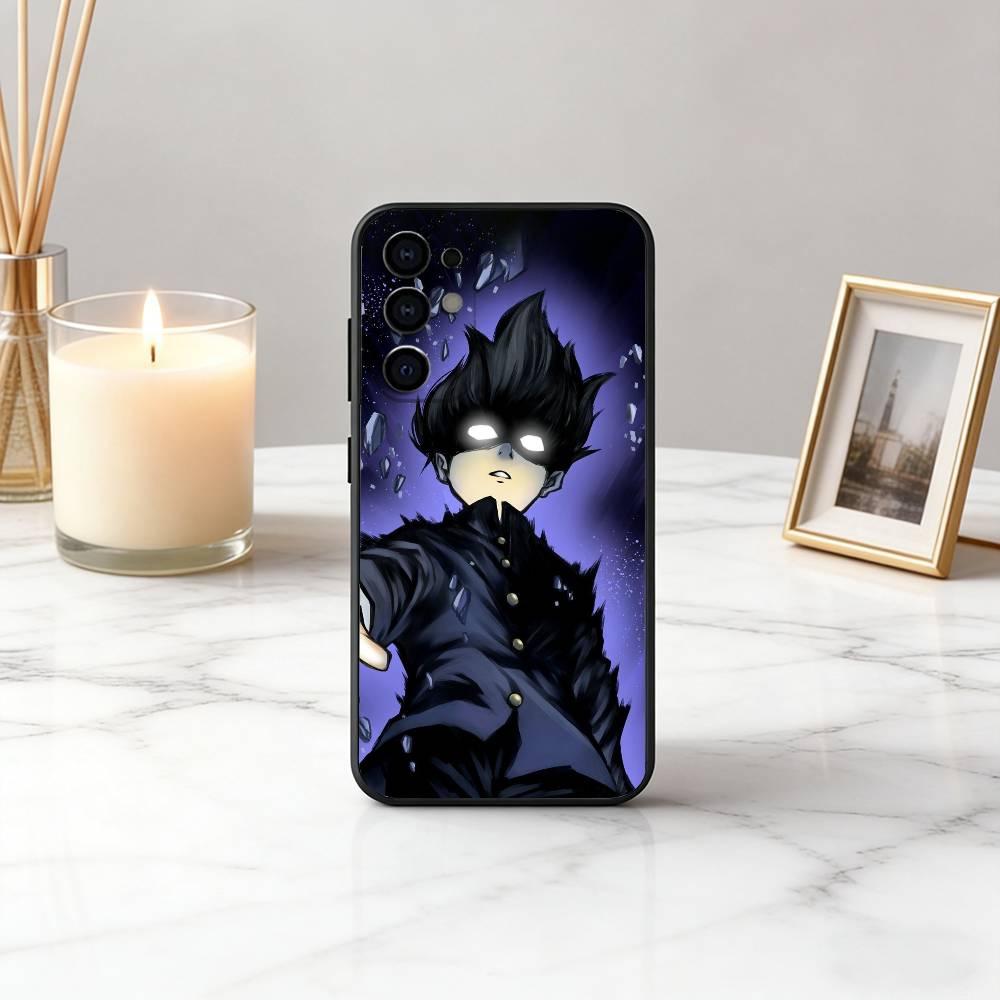 Mob P-Psycho 100 Shigeo K-Kageyama Phone Case For Samsung S25,S24,S21,S22,S23,S30,Ultra,S20,Plus,Fe,Soft Silicone Black Cover