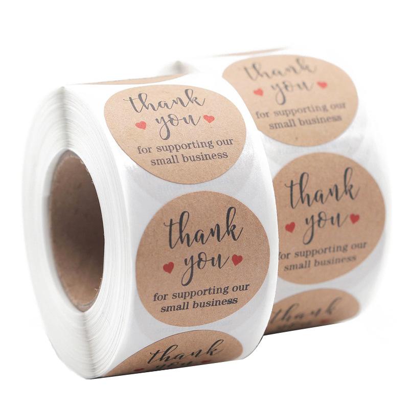 2Rolls Kraft Paper Thank You Sticker 1 Inch Seal Label Stickers Scrapbooking sticker maker