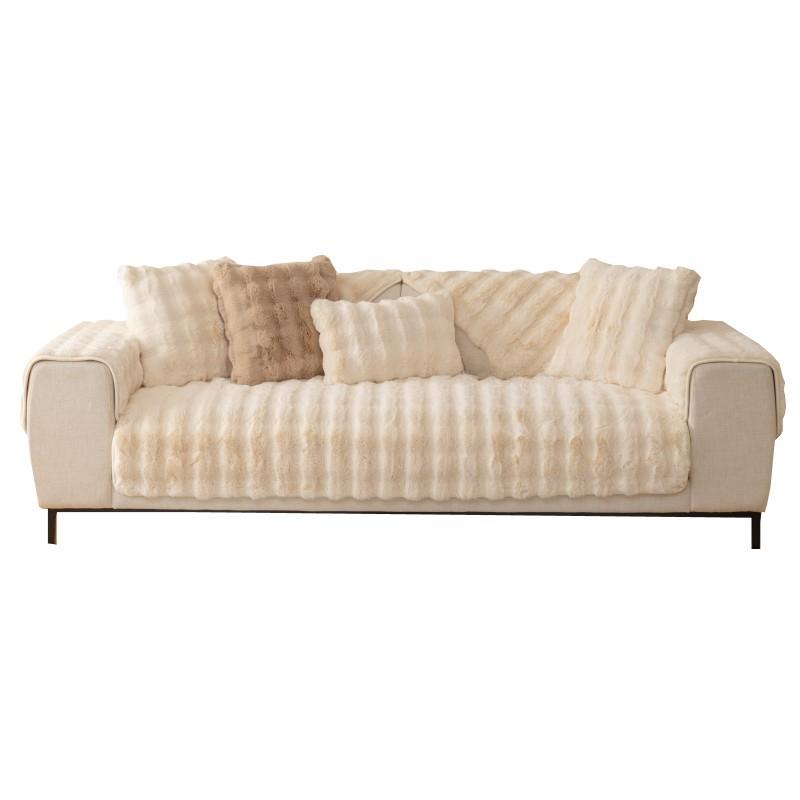 Плюшевая подушка для дивана с кроликом, зимняя плюшевая утолщенная нескользящая подушка, кожаный диван, специальный чехол