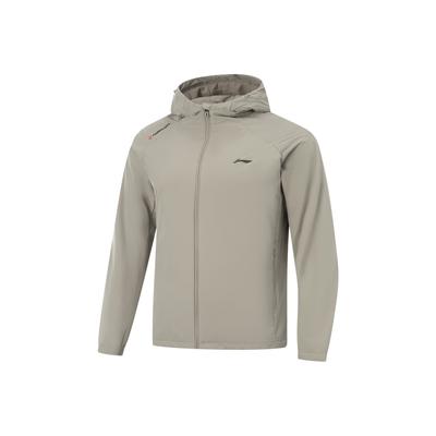Li Ning Серия Фитнес Ветрозащитная Водоотталкивающая Хлопковая Куртка с Трехмерным Капюшоном и Логотипом Мужская Куртка AJMV157-5