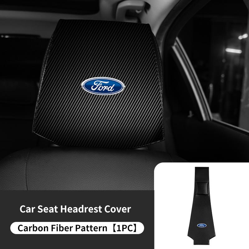 PPWE7 1/2PCS Leather Car Seat Headrest Protective Cover Auto Interior Accessories For Ford Escort KA Flex Everest KA Expedition Falcon