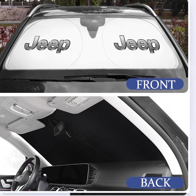 Car Windshield Sunshade UV Protection Cover Car Accessories For Jeep Grand Cherokee Wrangler JK Gladiator Compass Renegade Wagon AKX1