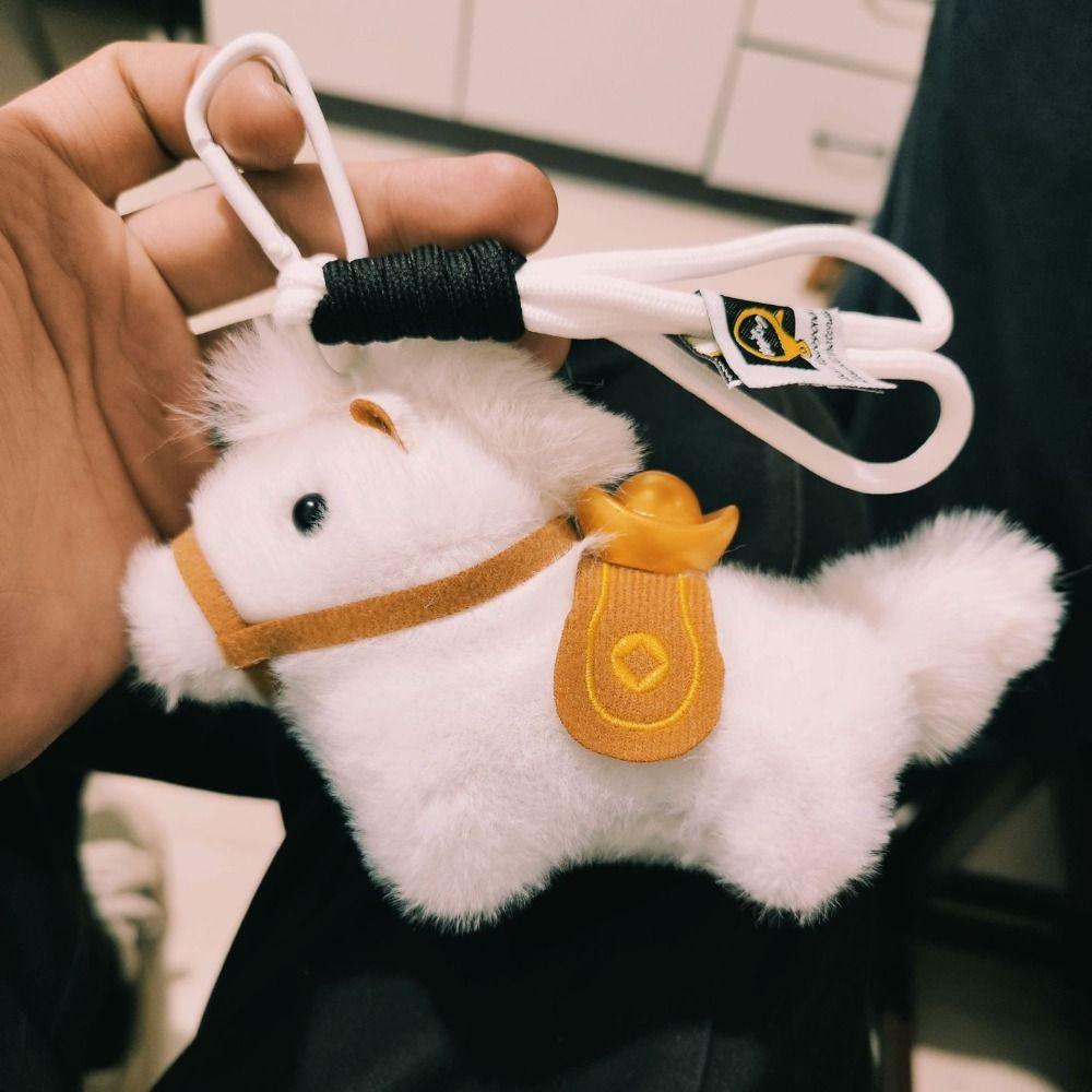 Cute Plush Horse Keychain Creative Chinese New Year Gift Yuanbao Pony Pendant Year of Horse
