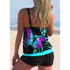 2024 Summer Women Two Pieces Set Tankini New Design Printing Swimwear Bathing Suit Beachwear Fashion Swimsuit Monokini S-8XL