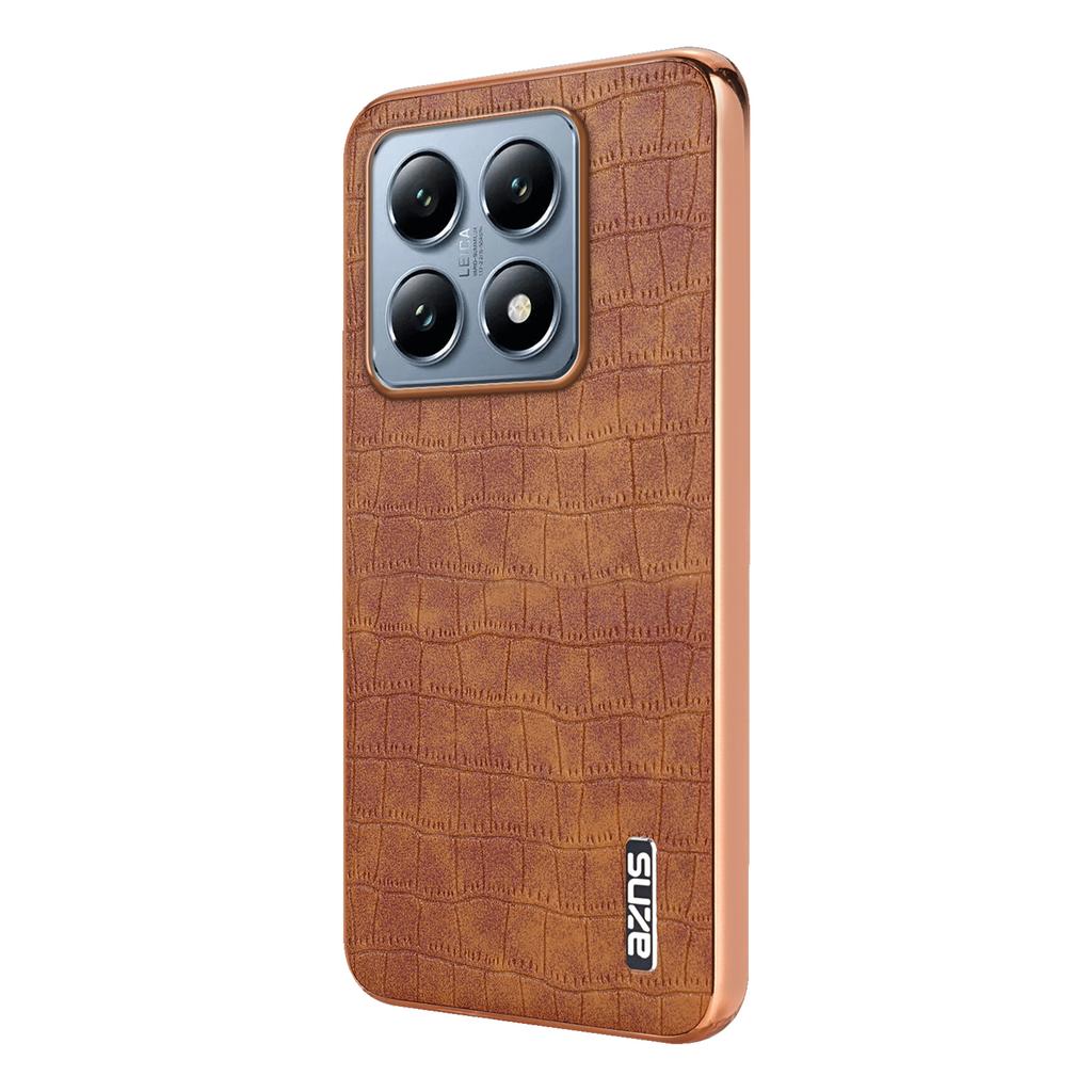AZNS For Xiaomi 14T Case Electroplating Crocodile Texture PU+TPU Phone Cover