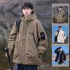 Hooded Stand-up Collar Men's and Women's Same Style Jacket Splicing Trendy Korean Style Student Jacket Workwear Casual Windbreaker Top