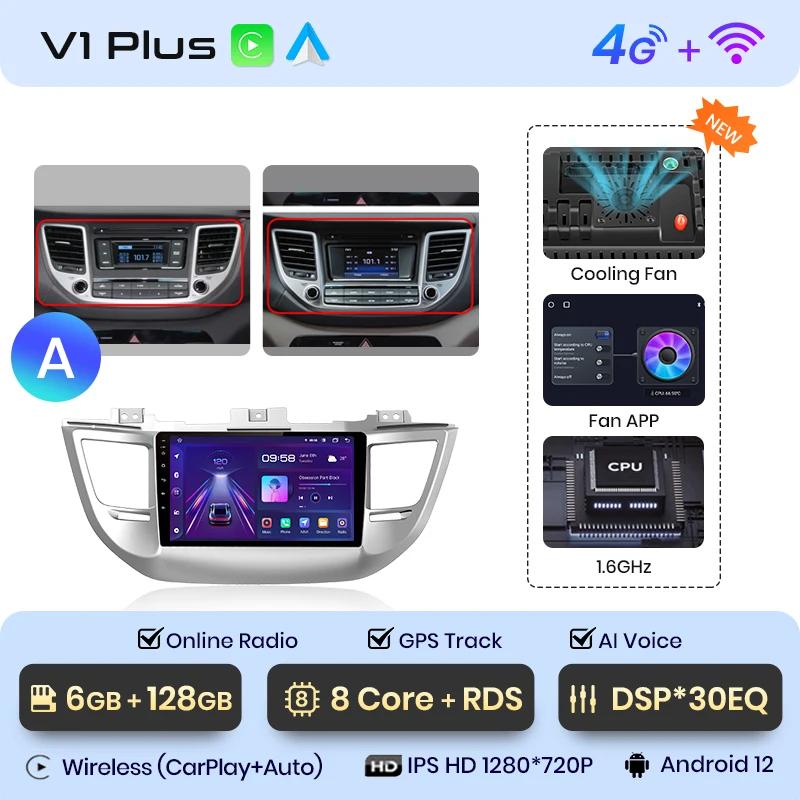 Junsun Wireless CarPlay Android Auto Radio For Hyundai IX35 Tucson 3 2015-2018 Car Intelligent Systems RDS DSP 2 din autoradio