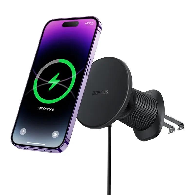 Magnetyczny Uchwyt Samochodowy Z Indukcyjnym Ładowaniem Na Telefon, Baseus  Cw01 Na Telefon (Czarny)